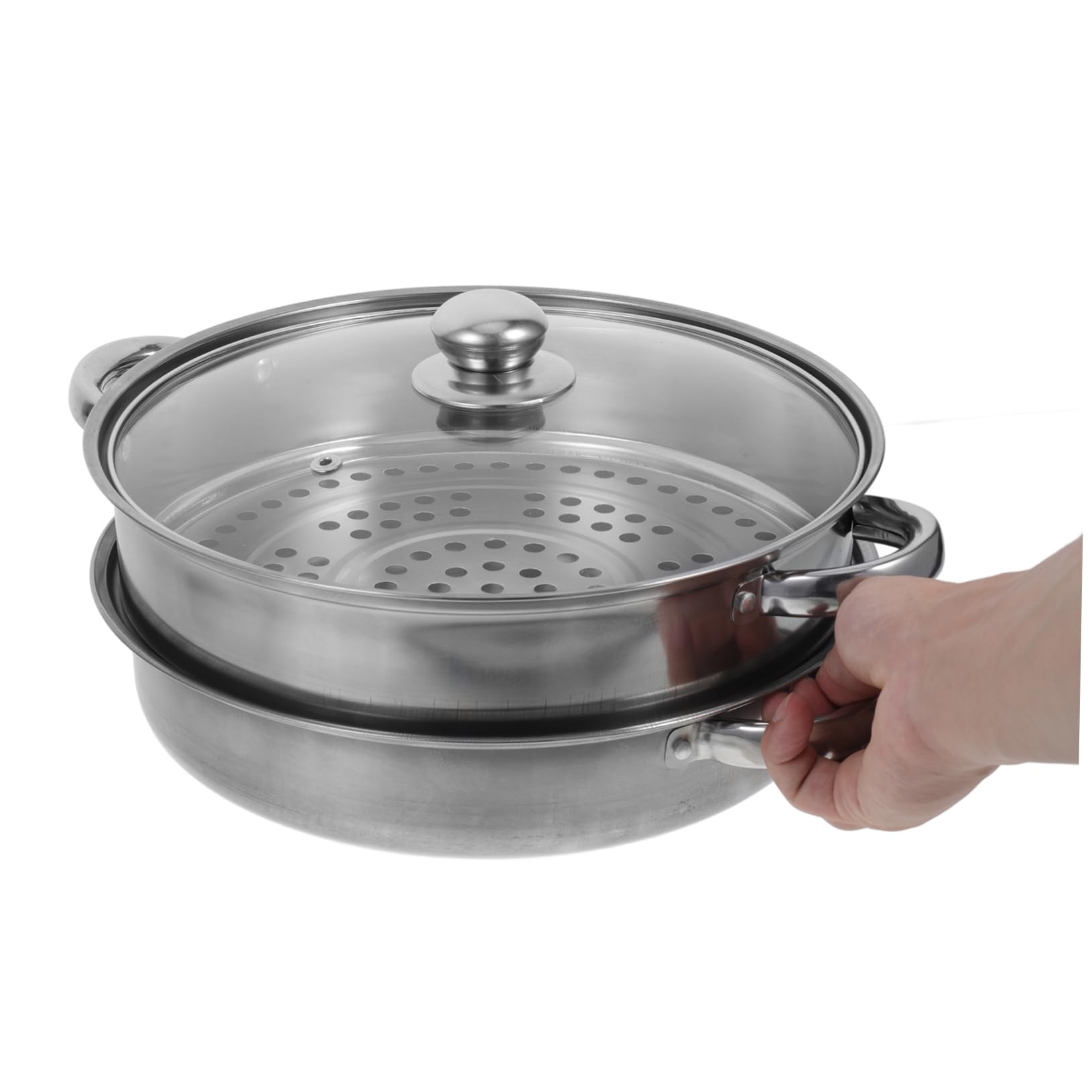 Olla Vaporera Doble Capa De Acero Inoxidable Utensilio Práctico Para Cocinar Al Vapor Apta Para Verduras Pescado y Huevos Accesorios Reutilizables Para Cocina