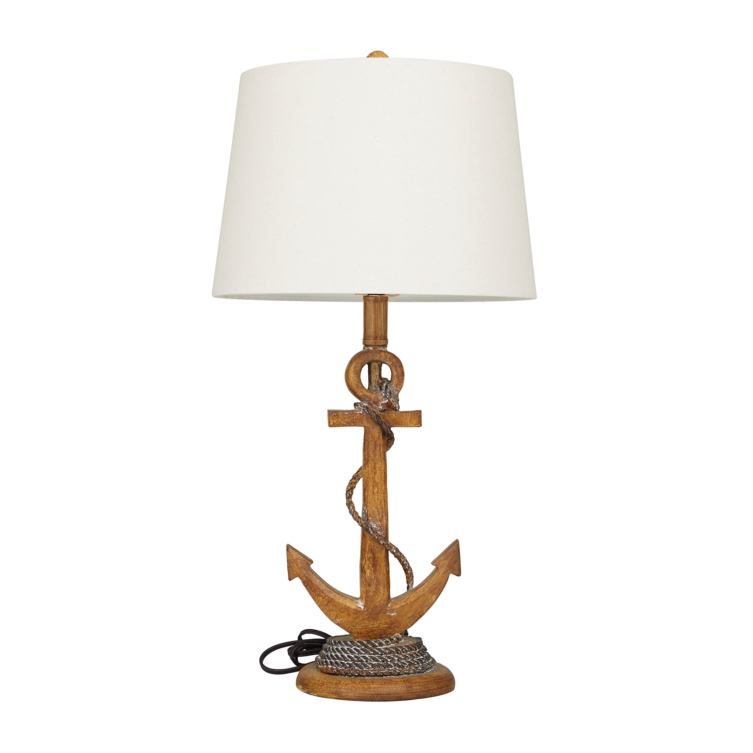 Deco 79 Polystone Anchor Table Lamp Set of 2 13 W 26 H Brown