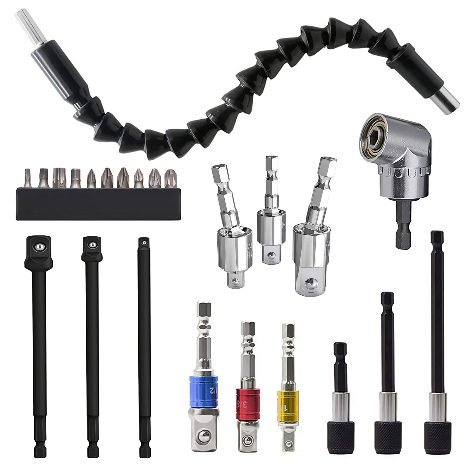 Tool Gift For Man, 3-Piece Power Drill Sockets Adapter Sets, 360