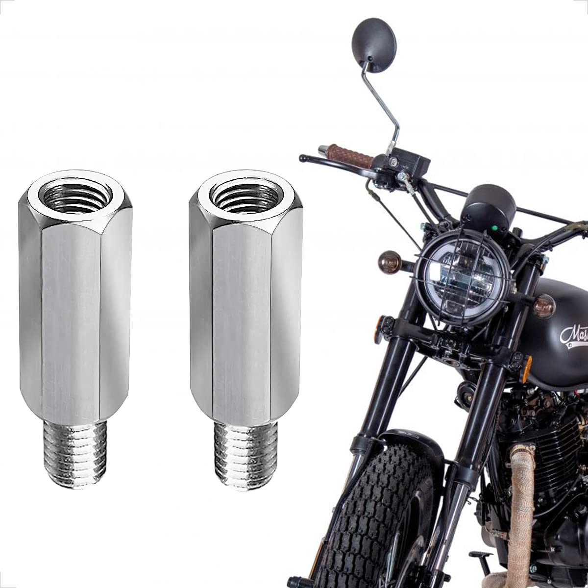 Evermotor Motorrad Spiegel Edelstahl Adapter M10 – 2 Stück E