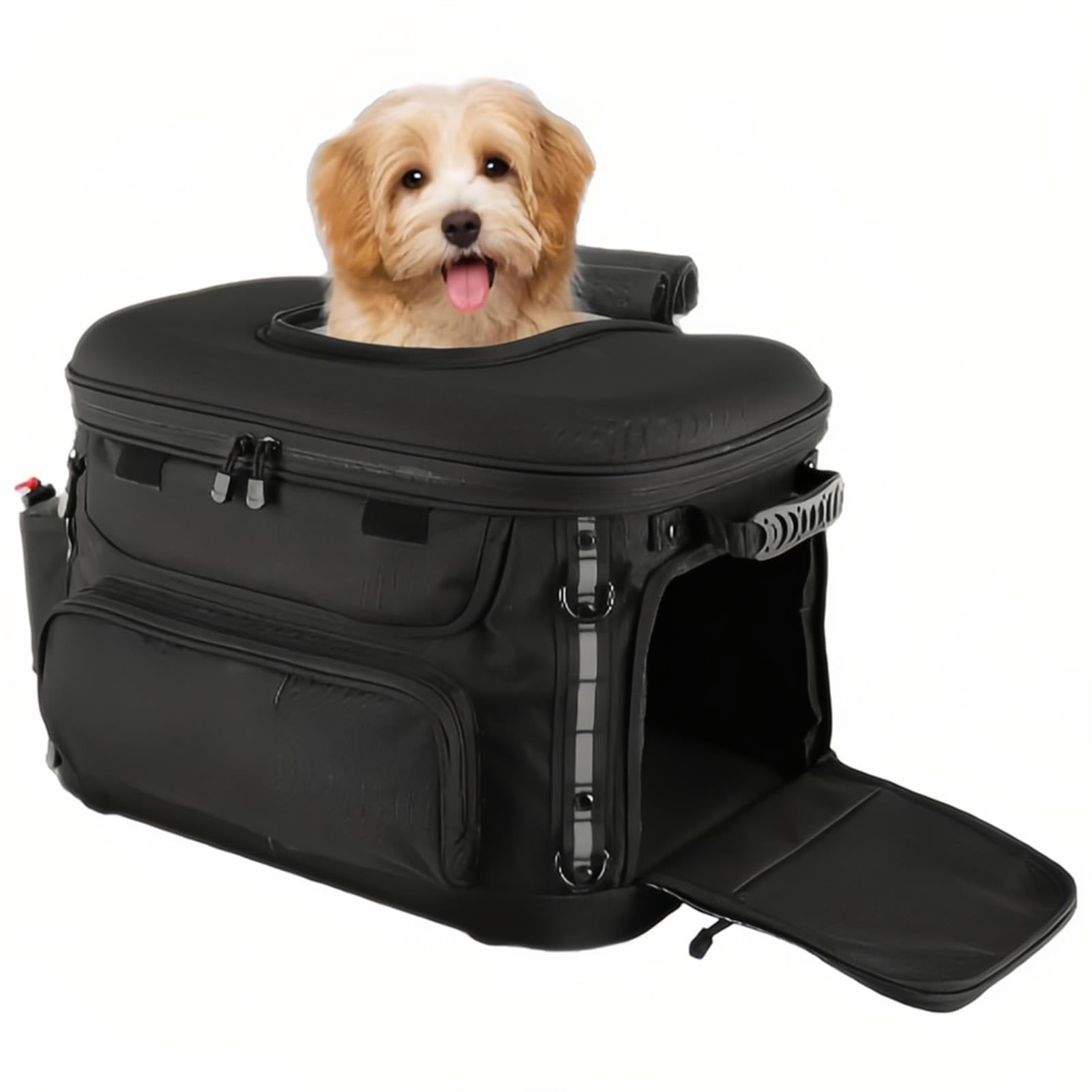 TransportíN Perros y Gatos Motocicleta, TransportíN PortáTil Mascotas, Jaula Mascotas Resistente Intemperie, para Portaequipajes o Asiento Pasajero
