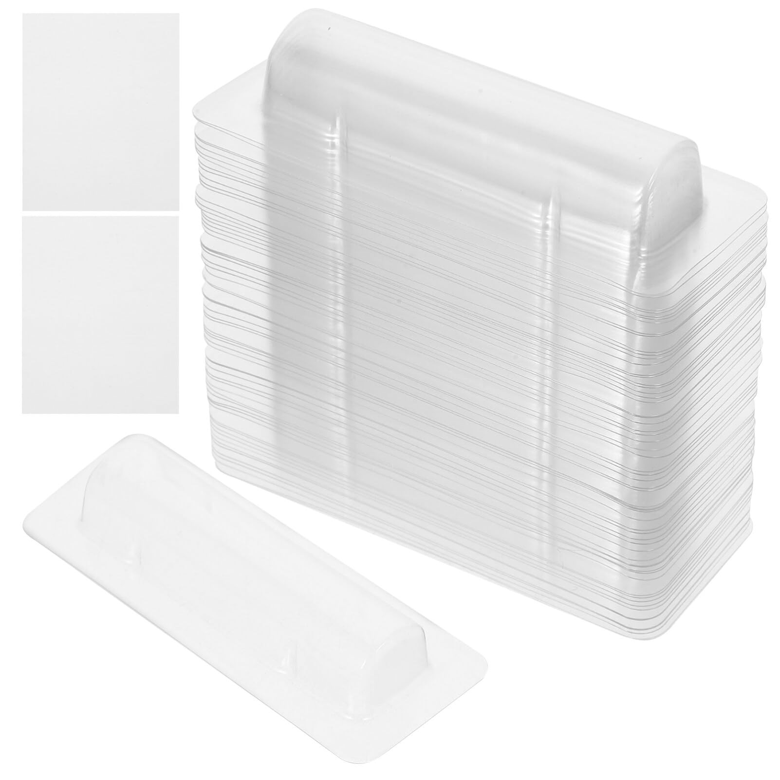 FOMIYES 60pcs Clear Lip Balm Holder Plastic Lip Balm Pouches Adhesive Lip Balm Domes Compact Money Card Holder Clear Lip Balm Holders for Money Cash Card Supplies