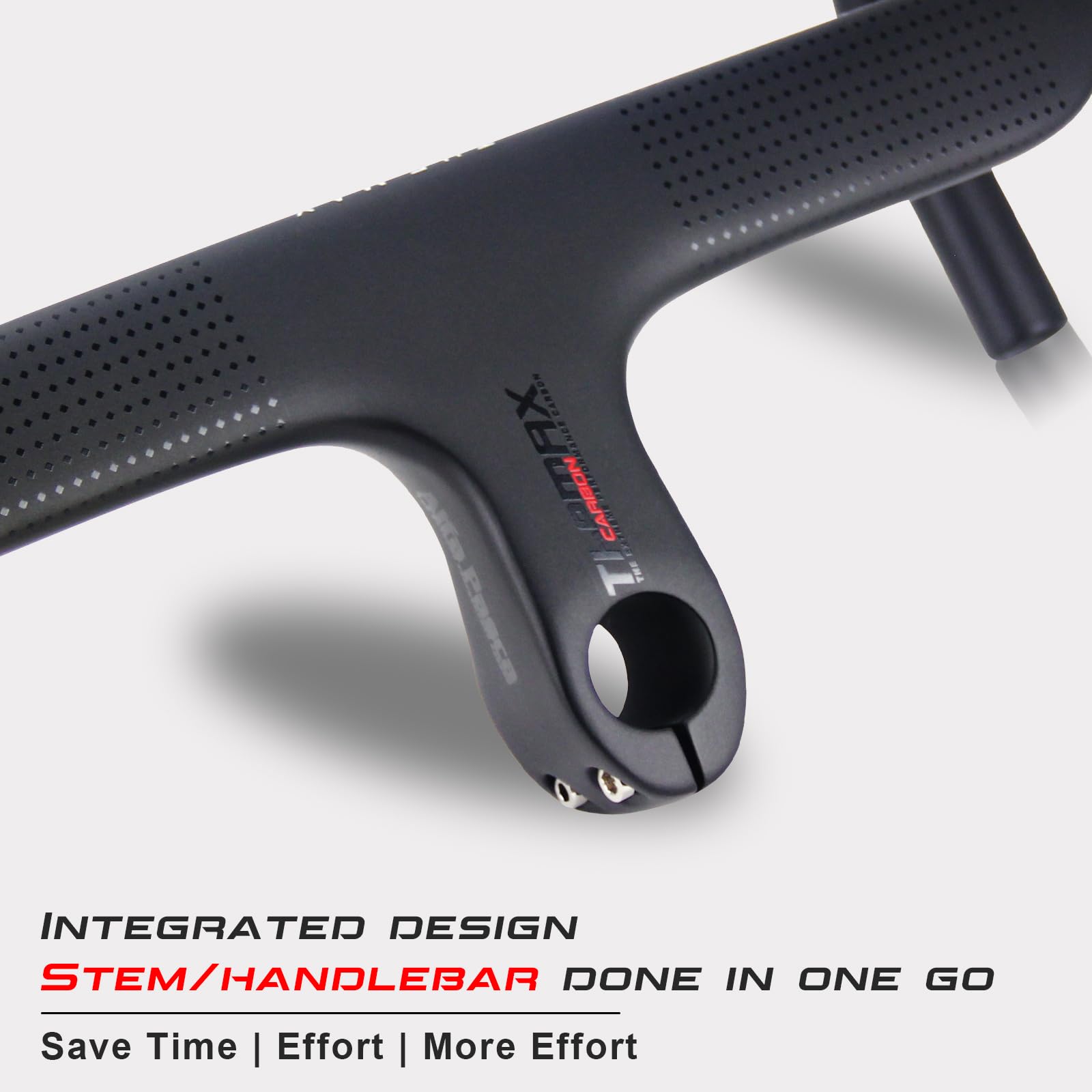 Manillar integrado carbono manillar bicicleta carretera Alfa PASCA manillar carbono carretera bicicleta 1" 1/8 enrutamiento interno UD mate 440 * 120