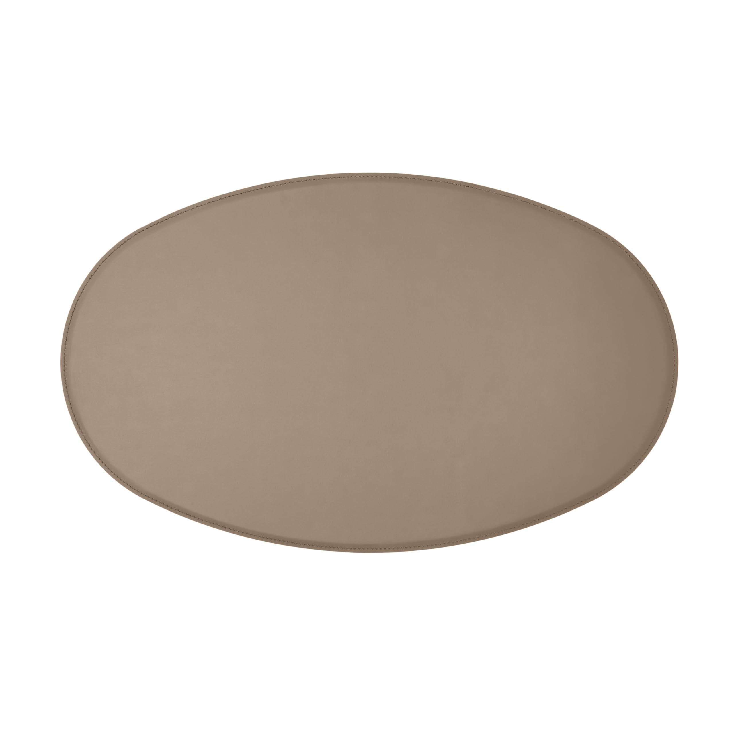 Eglooh - Venus - Owalna podkładka na biurko z szarej skóry - 90 x 60 cm - obrus wykonany ręcznie i antypoślizgowy spód - Wyprodukowano we Włoszech