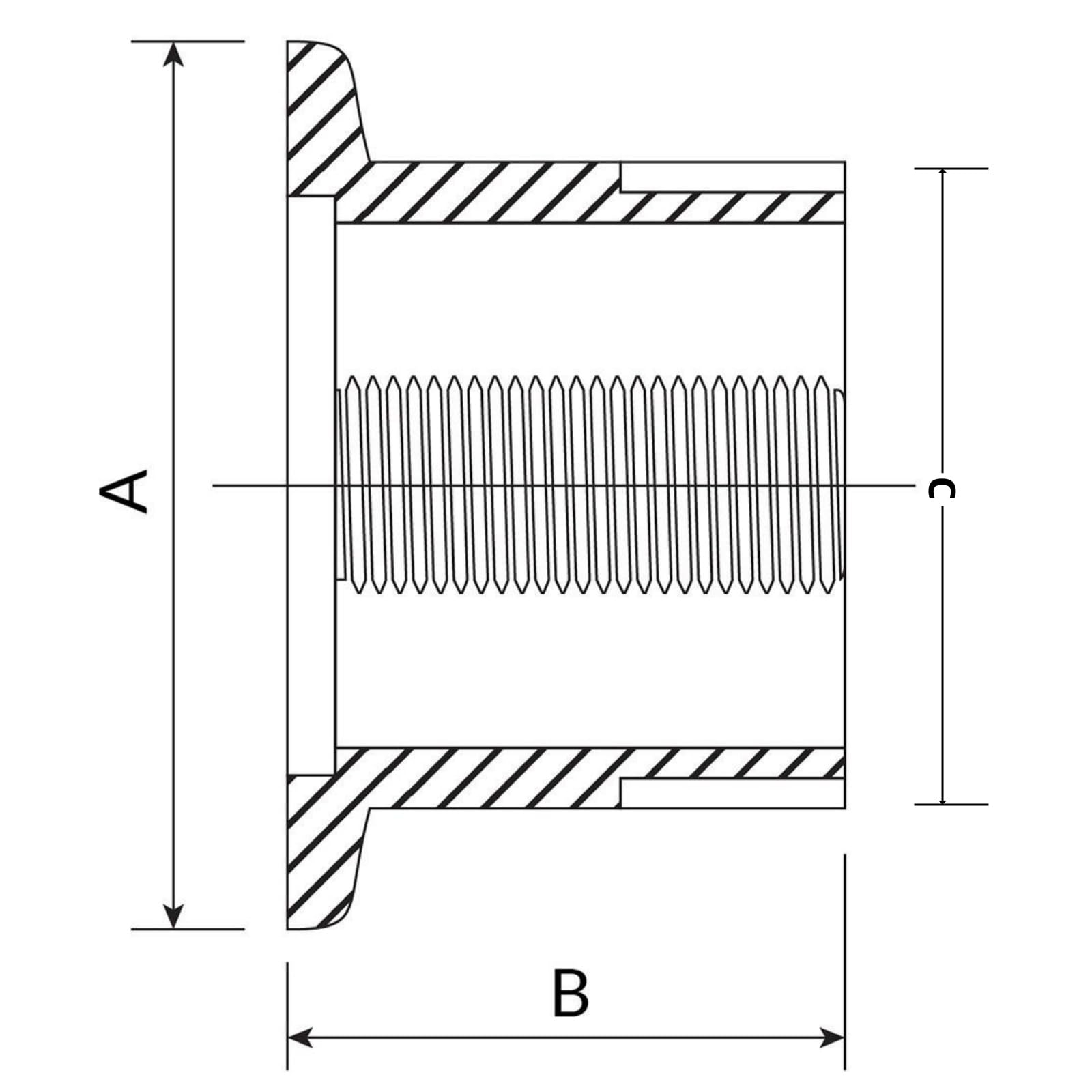 Adaptador de brida hembra NPT a KF-25 de acero inoxidable, conector de tubo de rosca hembra NPT de 1 "para sistemas de vacío, 1 ud.(NW40 to 1/4inch)