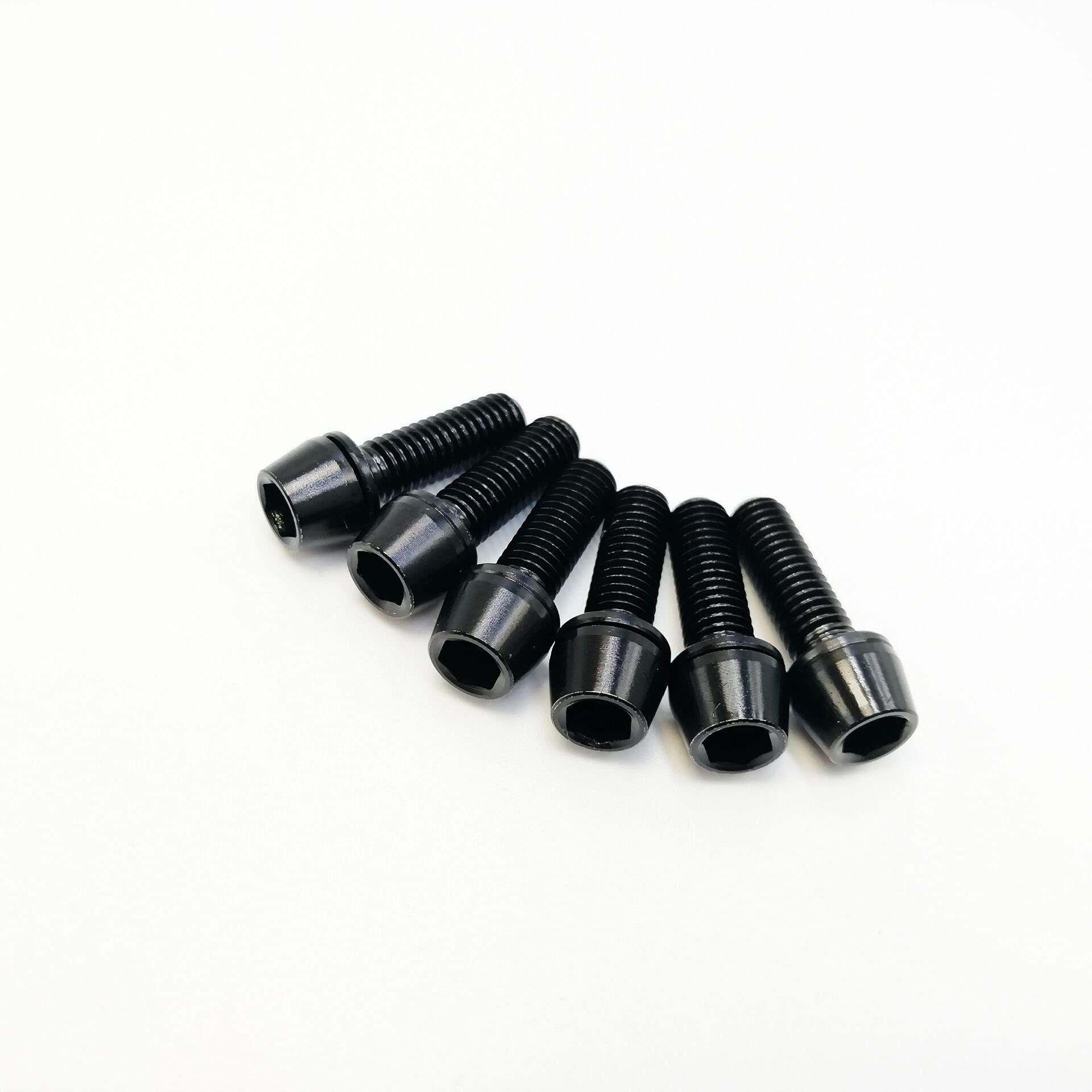 SPEEDWOX Lot de 6 vis de tige de vélo avec rondelles en alliage de titane pour VTT et vélo de route, M5 x 16 mm, noir SPEEDWOX Lot de 6 vis de tige de vélo avec rondelles en alliage de titane pour VTT et vélo de route, M5 x 16 mm, noir