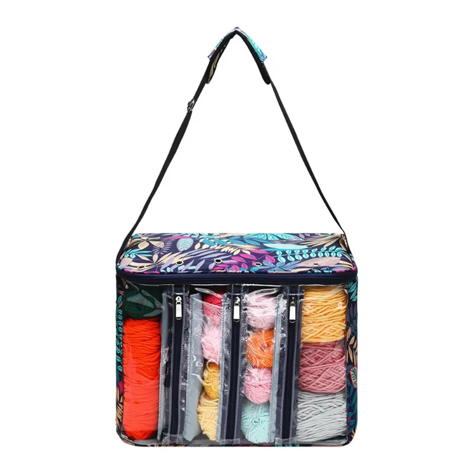 ZWCSHUU Sewing Organizer Bag Knitting Bag Organizer Yarn Storage Case for Crocheting Hook Needles Wool Tote for Women(Style 4)