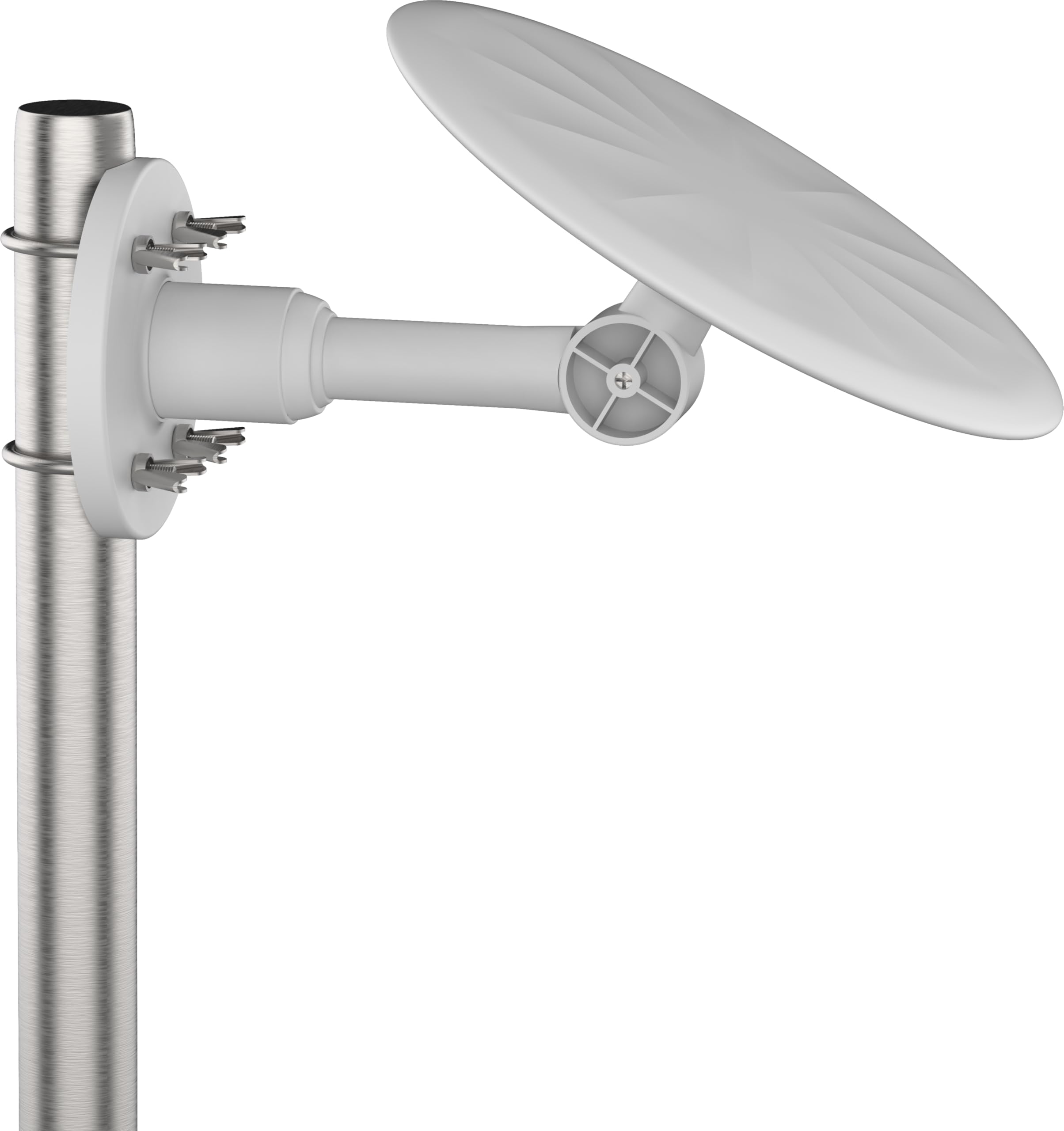 Antena TV Exterior HD 4K para Smart TV – Antena TDT de Largo Alcance con Recepción 360°, Cable Coaxial de 10 m, Fácil Instalación en Tejado, Pared o Terraza (Blanco)
