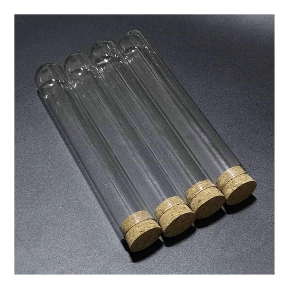 PYouo-Grandi provette, 12pcs / Lot Trasparente con Fondo di Vetro Rotonda provette, 30x200mm, con Tappo di Sughero, for Vetreria da Laboratorio, Materiali di Alta qualità