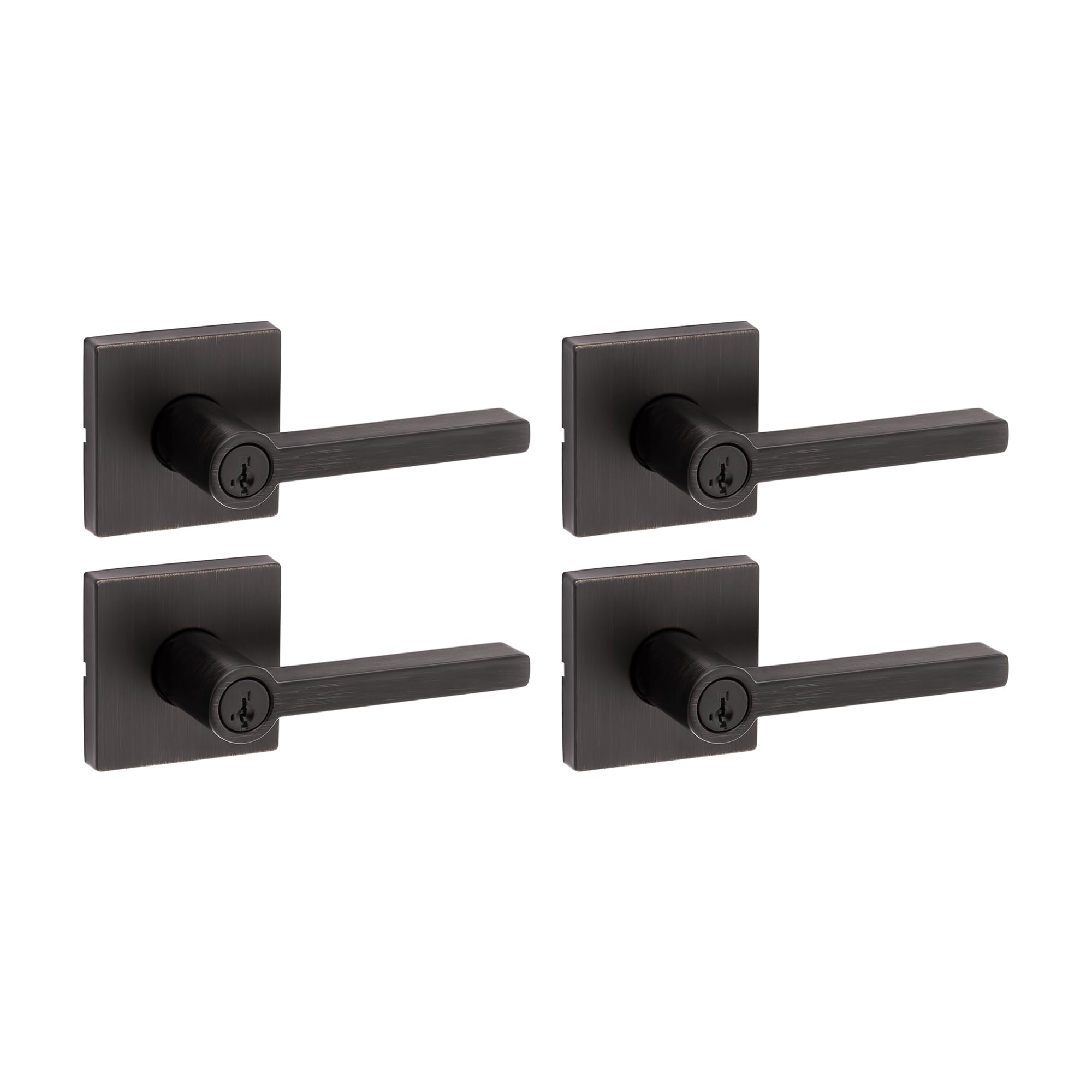Kwikset Halifax Matte Black Door Lever (10-Pack) -32