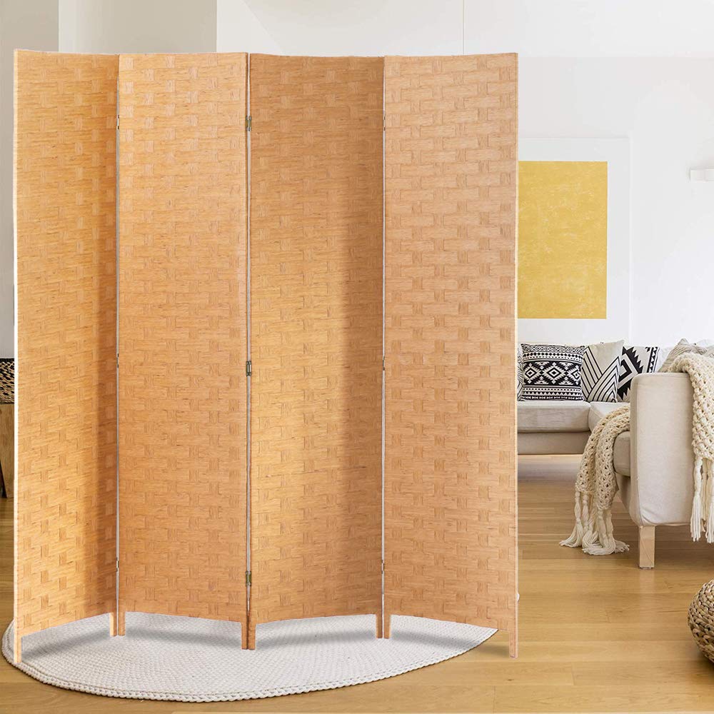 Buy Meet Perfect 4Panel Room Divider Privacy Screen,6 FT Wooden Woven
