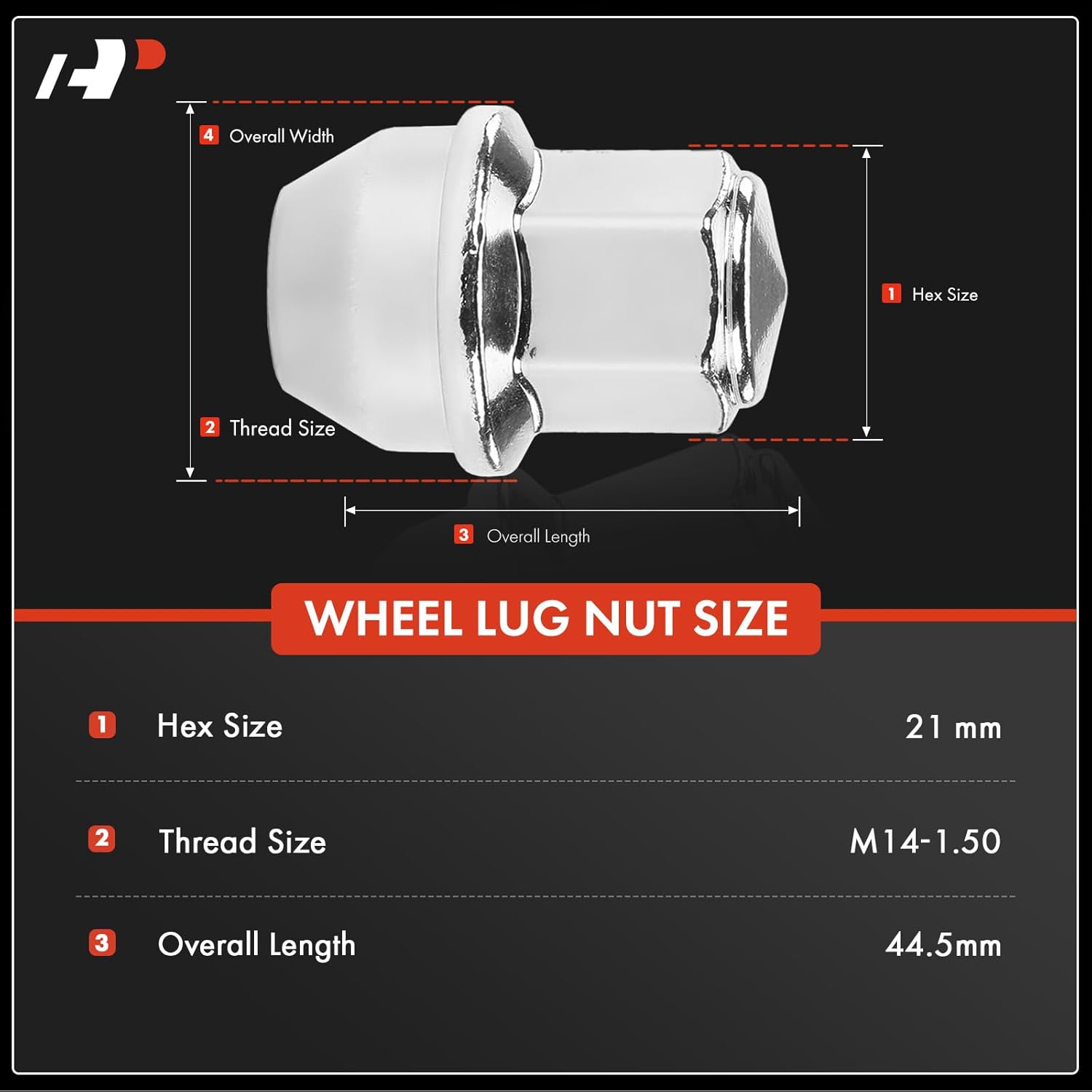 A-Premium M14-1.50 Wheel Lug Nuts Compatible with Ford F-150 Expedition Mustang Mach-E Transit-250 Transit-350 Lincoln Front and Rear 24-PC Set