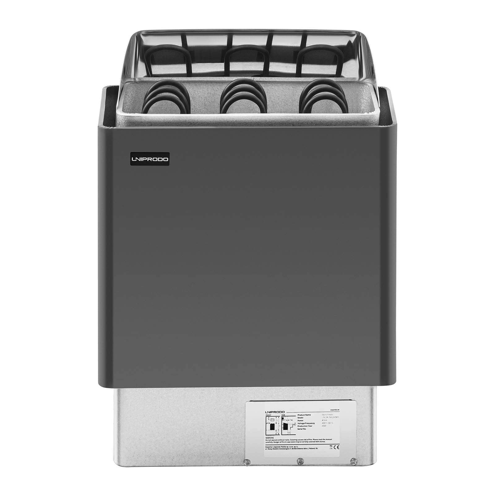 Poêle Radiateur Électrique Sauna Finnois UNI_SAUNA_G4.5KW 4.5kW 30-110°C 15kg Aluminium Zinc