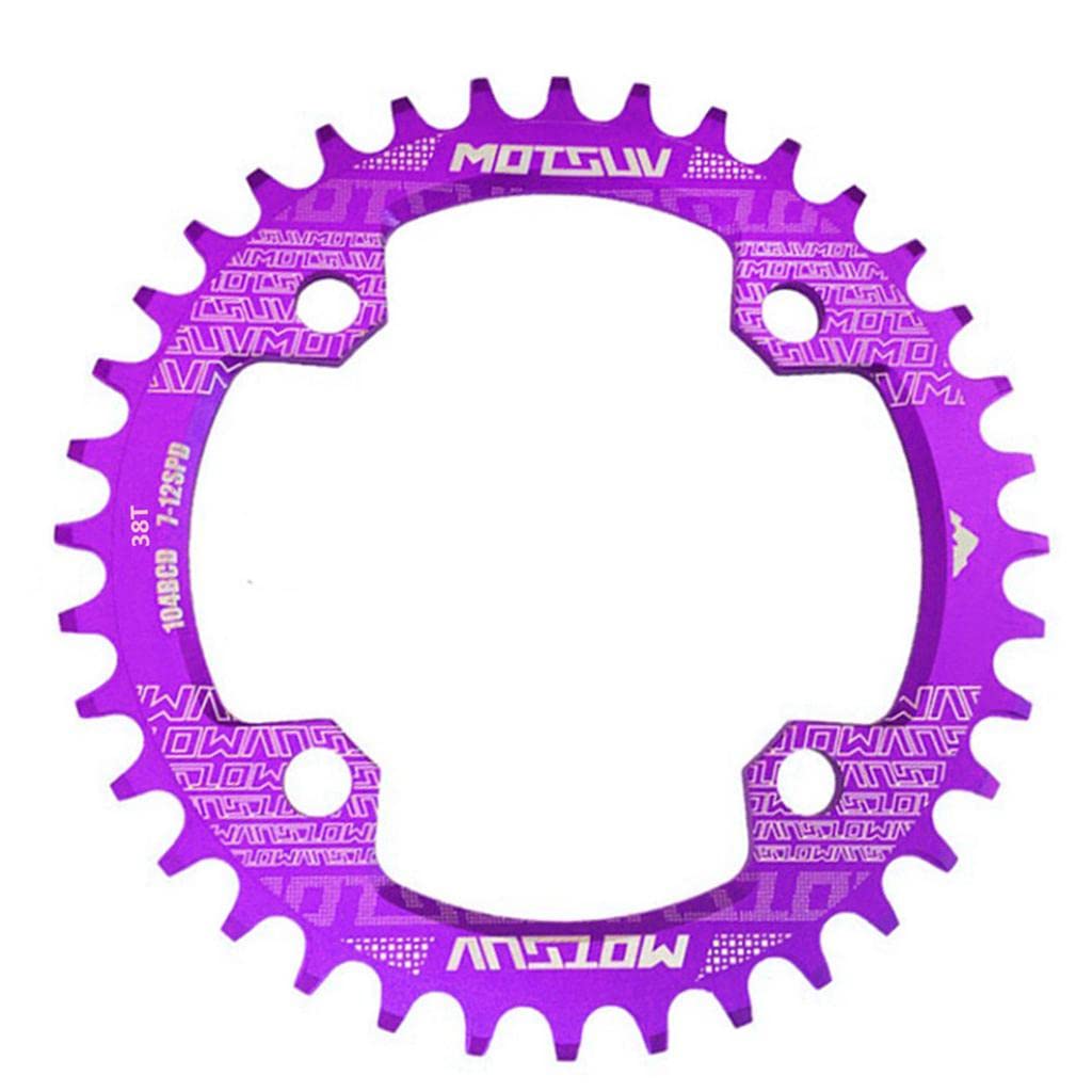 VELURA 104BCD Round Narrow Wide 30-38T Chainring MTB Bike Chain Wheel Purple 38T|1 Piece Bike Chainring| Chainrings & BMX Sprockets| Bicycle Components & Parts | Cycling |Sporting Goods-picture-27