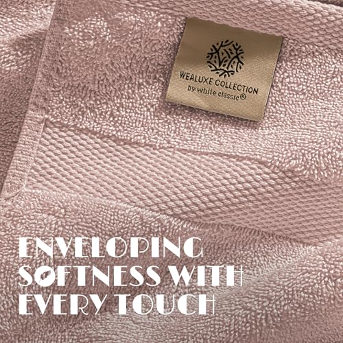 Image of White Classic Luxury Soft Bath Sheet Towels - 650 GSM Cotton Luxury Towels Extra Large 35x70 | Highly Absorbent and Quick Dry | Hotel Quality, Pink, 2 Pack