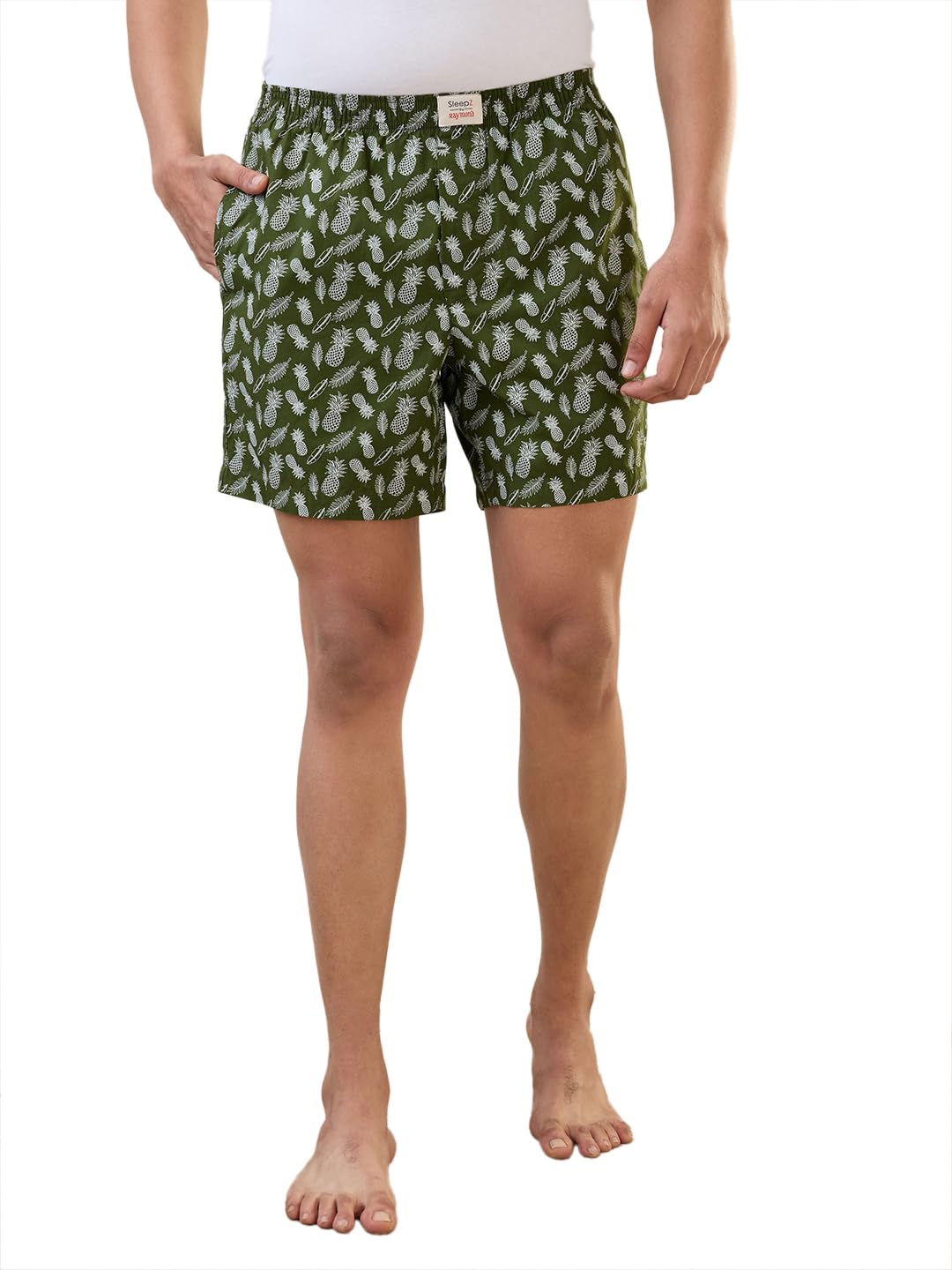 raymond Men Regular Fit Print Pattern Pure Cotton Flat Front Boxer-picture-15
