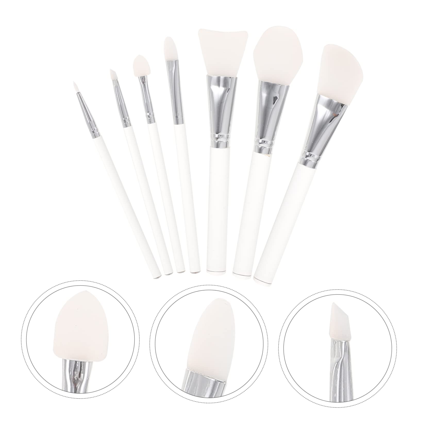 Didiseaon Kit De 3 Juegos De Suministros De Maquillaje Con Mango Acrílico Pinceles No Absorbentes Para Base Líquida Cejas Sombras De Ojos Y Labios Herramientas De Maquillaje 7 Piezas X 3