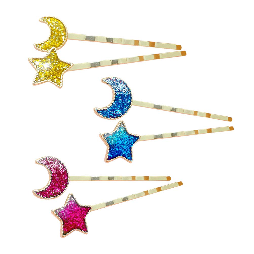 Amazon.com : LEORX 6pcs Star Moon Hair Pins Glitter Stylish Bobby Pins Gold  Hair Accessories for Women Girls : Beauty & Personal Care