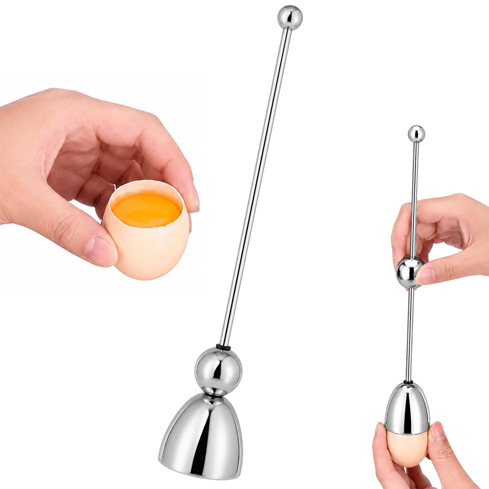 Egg Shell Remover Egg Topper, Stainless Steel Egg Cracker Topper & Eggshell Cutter, Egg Opener Kitchen Tool for Soft-Boiled Eggs, Boiled Egg Cutter & Egg Cracker Tool