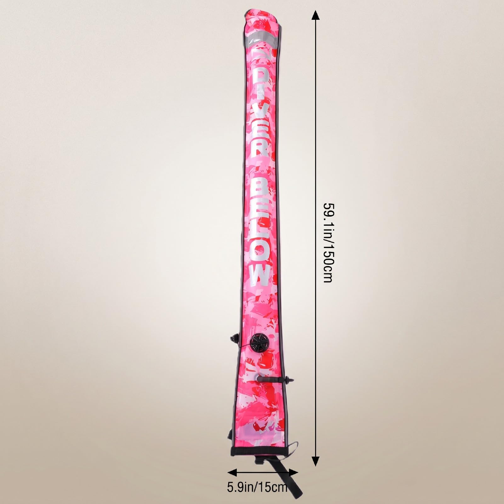 Bouée de Signalisation de Surface de Plongée, 4,9FT, Bandes | Tube de Signalisation de sécurité Gonflable, Revêtement 210D Nylon TPU, Valve Anti-explosion, Embout Unidirectionnel,