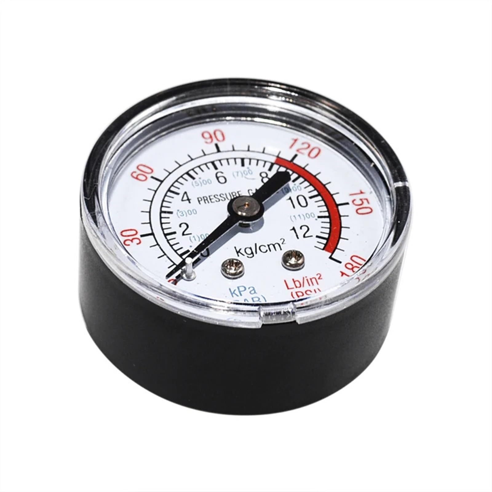 Manometro per pressione dell'aria in bar Filettatura 1/4 BSP Filettatura 0-180 PSI 0-12 Manometro a doppia scala per compressore d'aria Manometro per pressione del fluido idraulico pneumatico