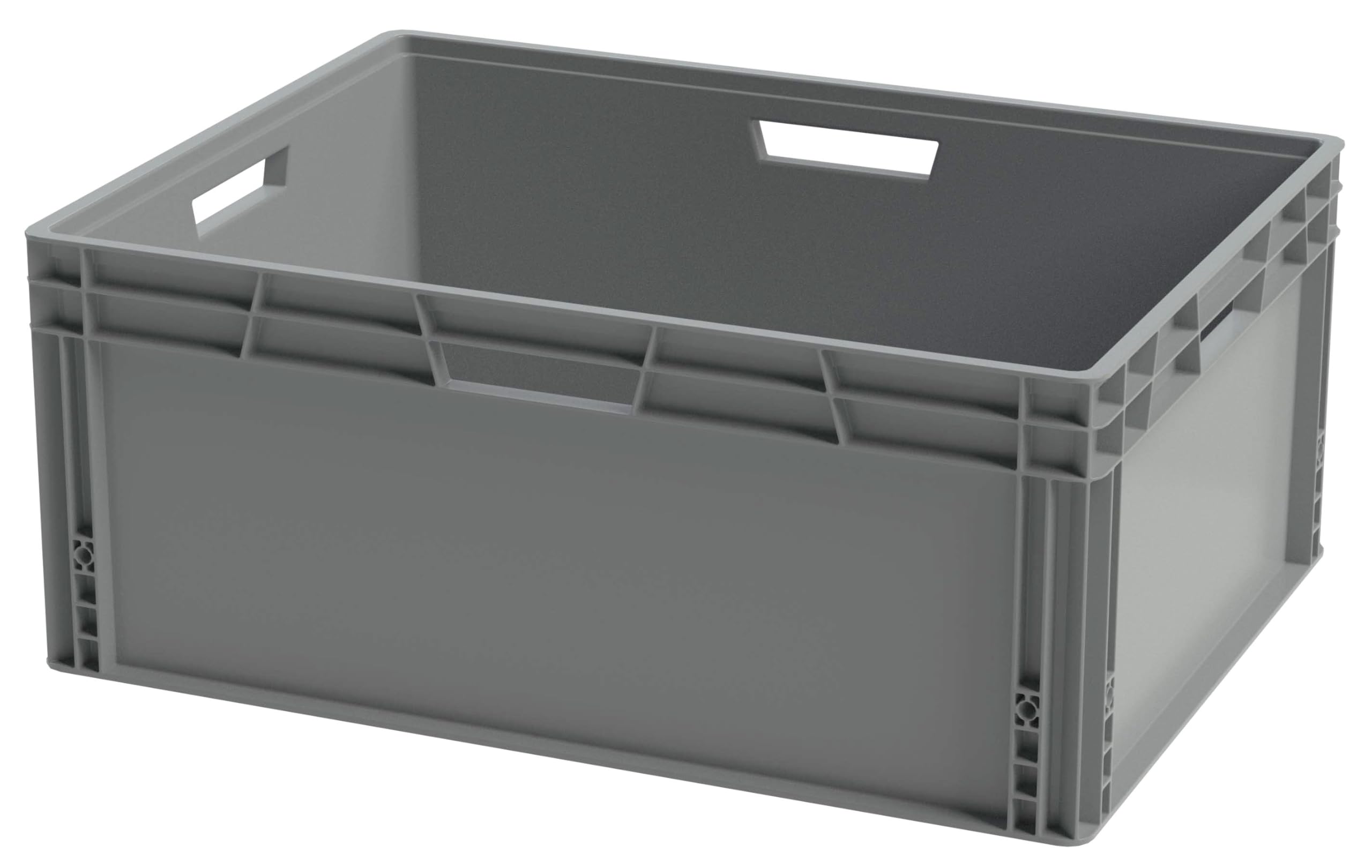 Solent Plastics Dark Grey Recycled Plastic Eco Euro Plastic Stacking Industrial Storage Containers Boxes Crates! (145 Litre - 80 X 60 X 34Cm)