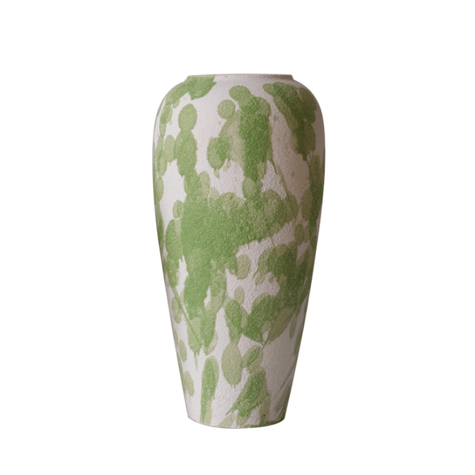 Barattolo di Ceramica Cinese Vintage Verde e Bianco - Vaso Moderno in Terracotta per composizioni Floreali,Large