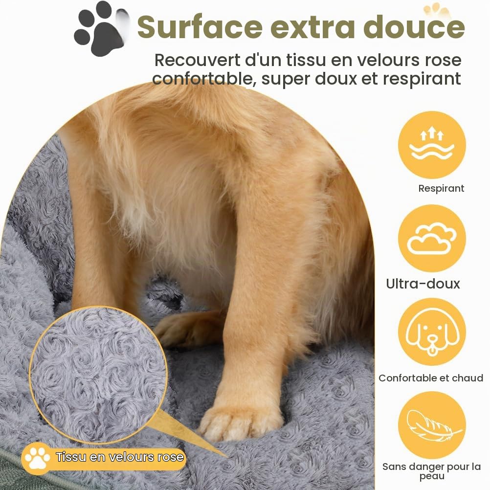 KYG Panier pour Chien Grande Taille, Lit pour Chien Antidérapant Panier pour Chat, Lit Moelleux, Canapé Doux et Chaud pour Animaux105 x 83 x 19cm