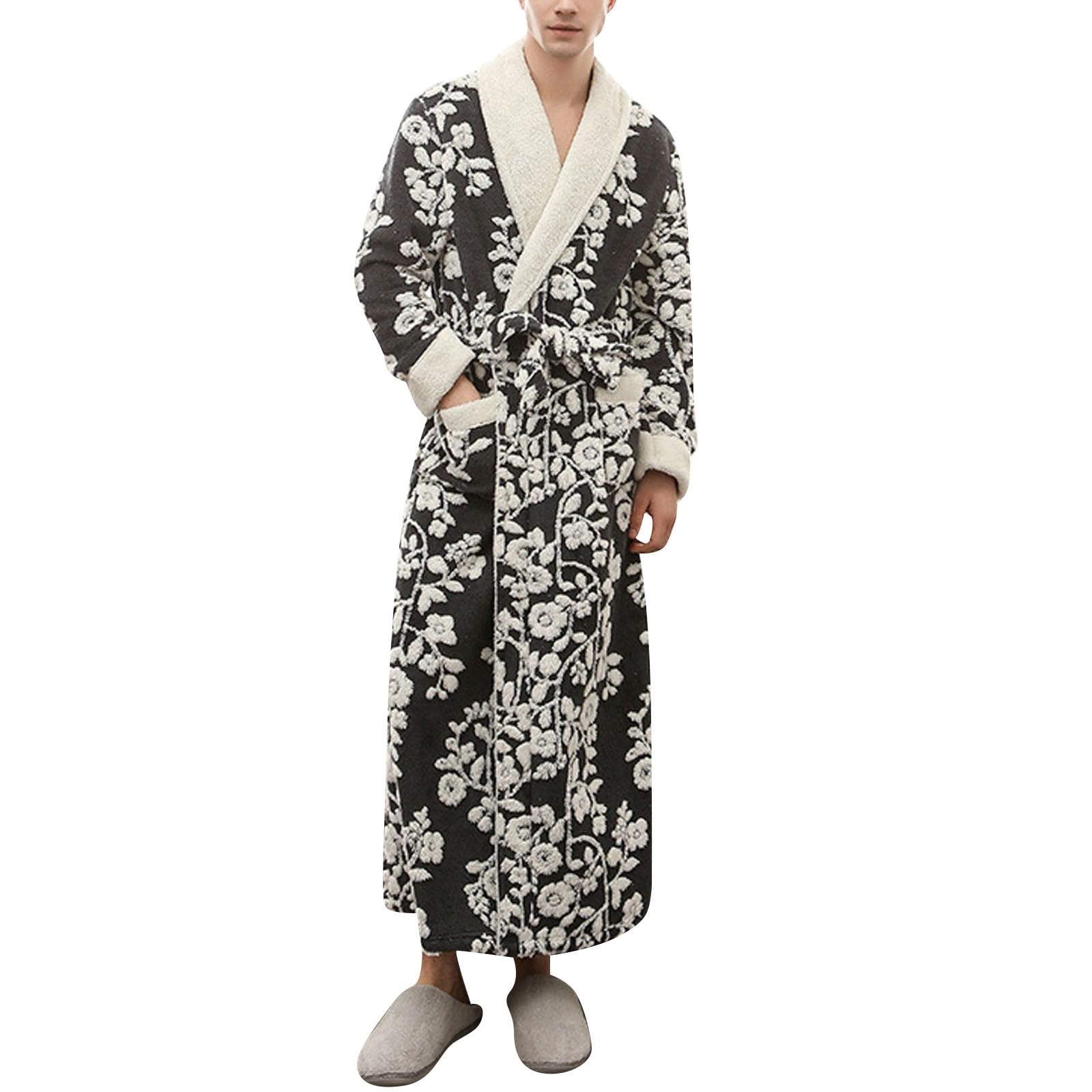 Luxuriöses Flanell Nachthemd in Überlänge für Herren Damen als Bequeme Schlafbekleidung