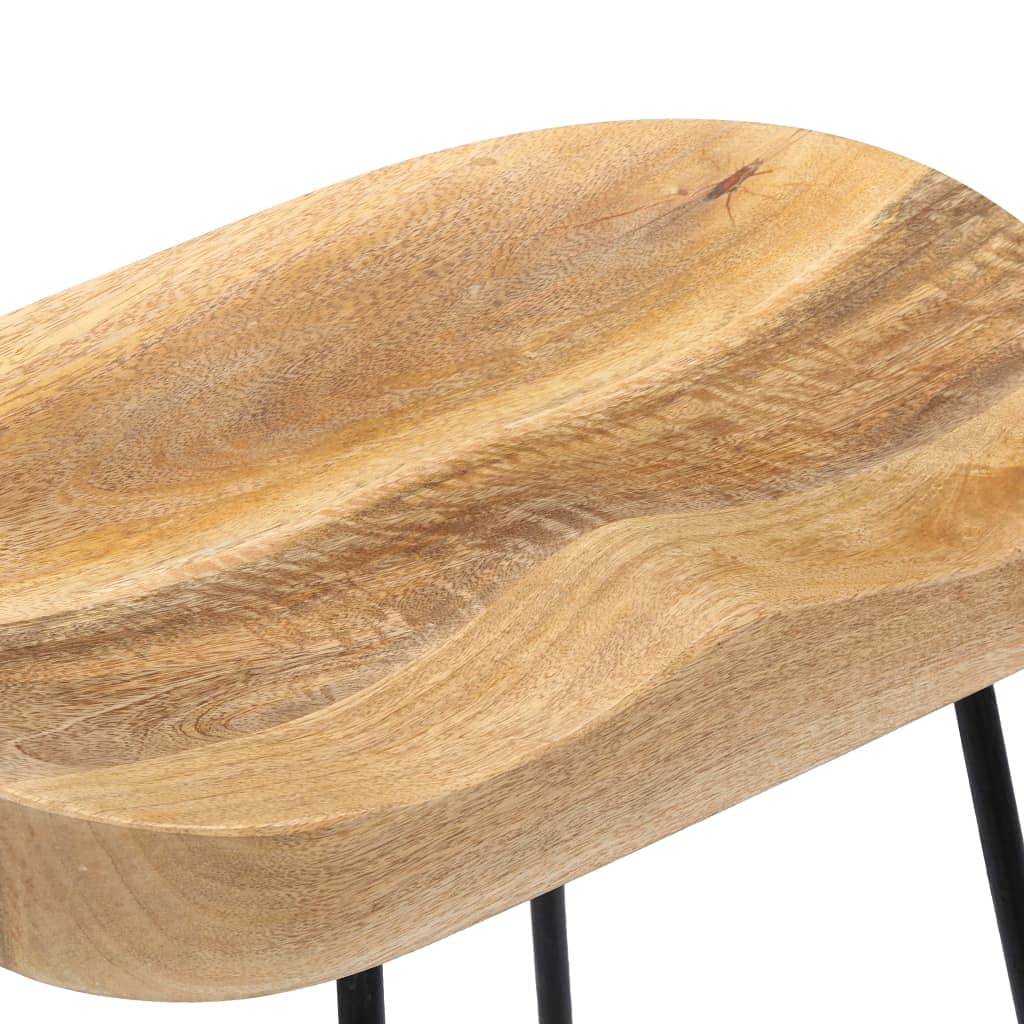 vidaXL 2X Taburetes de Bar Gavin Mobiliario Decoración Pub Sillas Altas Diseño Elegante Sencillo Resistentes 45x40x62cm Madera Maciza de Mango