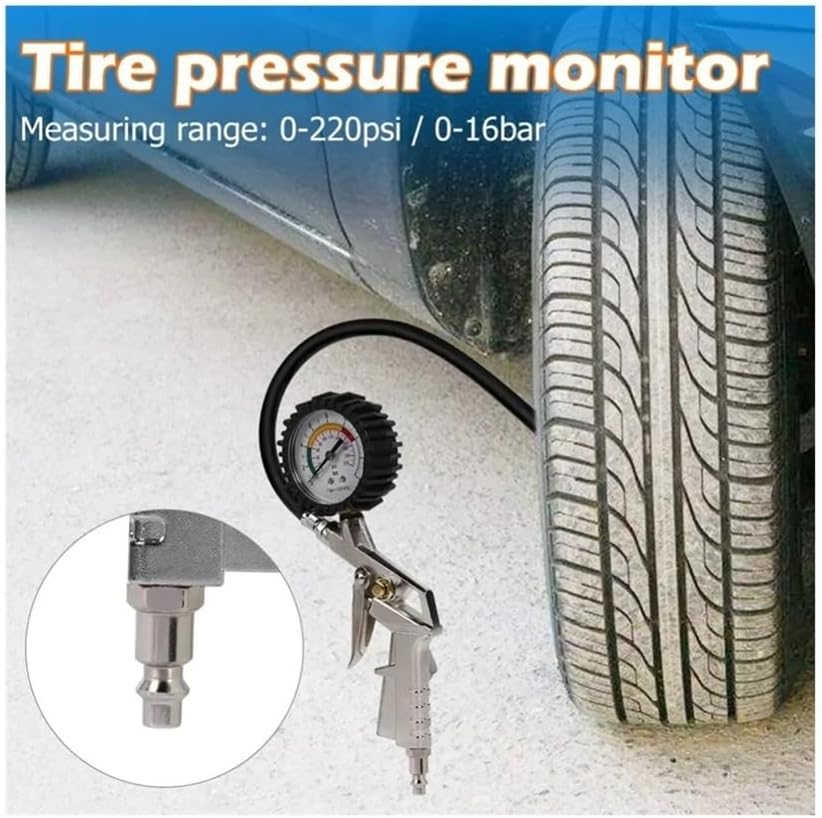 220PSI Car Motorcycle Multifunctional Tire Pressure Monitoring Gauge Tester Compressor Meter Inflator Pump Tools