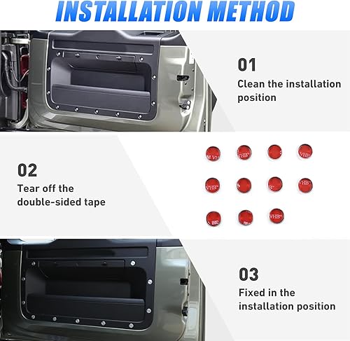 Miniatura 7 de Cubierta protectora de tornillo de puerta de aleación de aluminio para Land Rover Defender 110 130 2020-2022 accesorio interior de automóvil (puerta