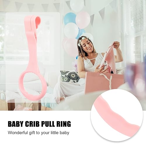 Miniatura 2 de BESPORTBLE Anillo de tracción para cama de guardería, para niños y niñas, soporte para asistente de pie, color rosa