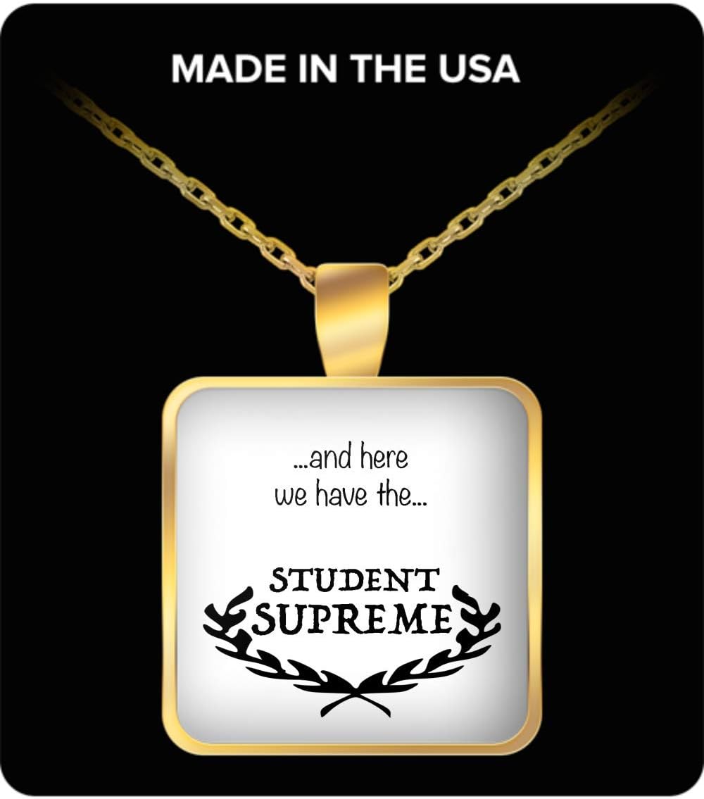 Creator's Cove Student Necklace Coworker Gag Gifts Silver Chain Necklace New Job Gift Resin Jewellery Gold Plated Chain Pendant Co-Worker Gift Humour Quotes image 4