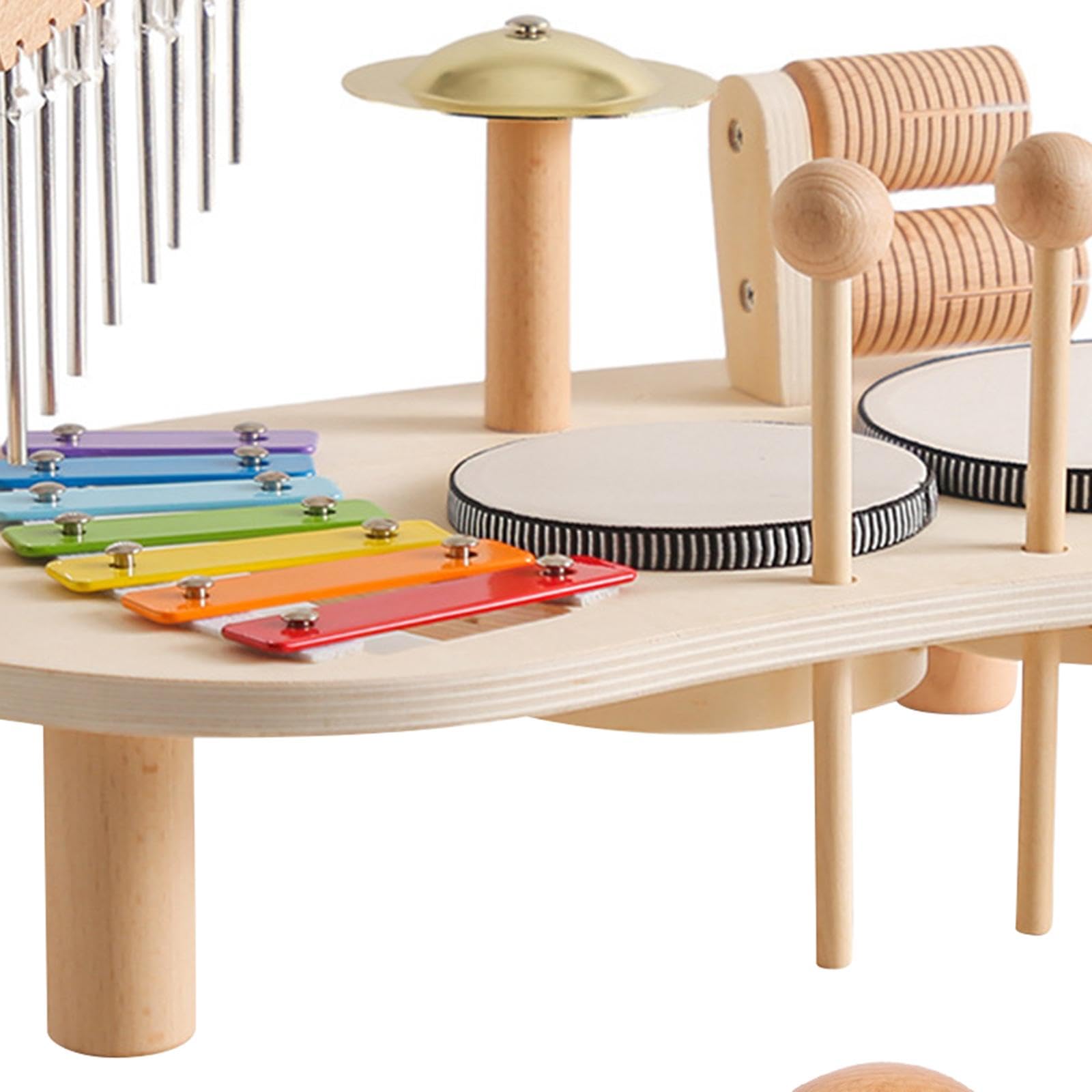 Tamburello Xilofono Giocattolo, Batteria per Bambini, Giocattolo Educativo Musicale, 5 in 1, Allenamento delle capacità Motorie