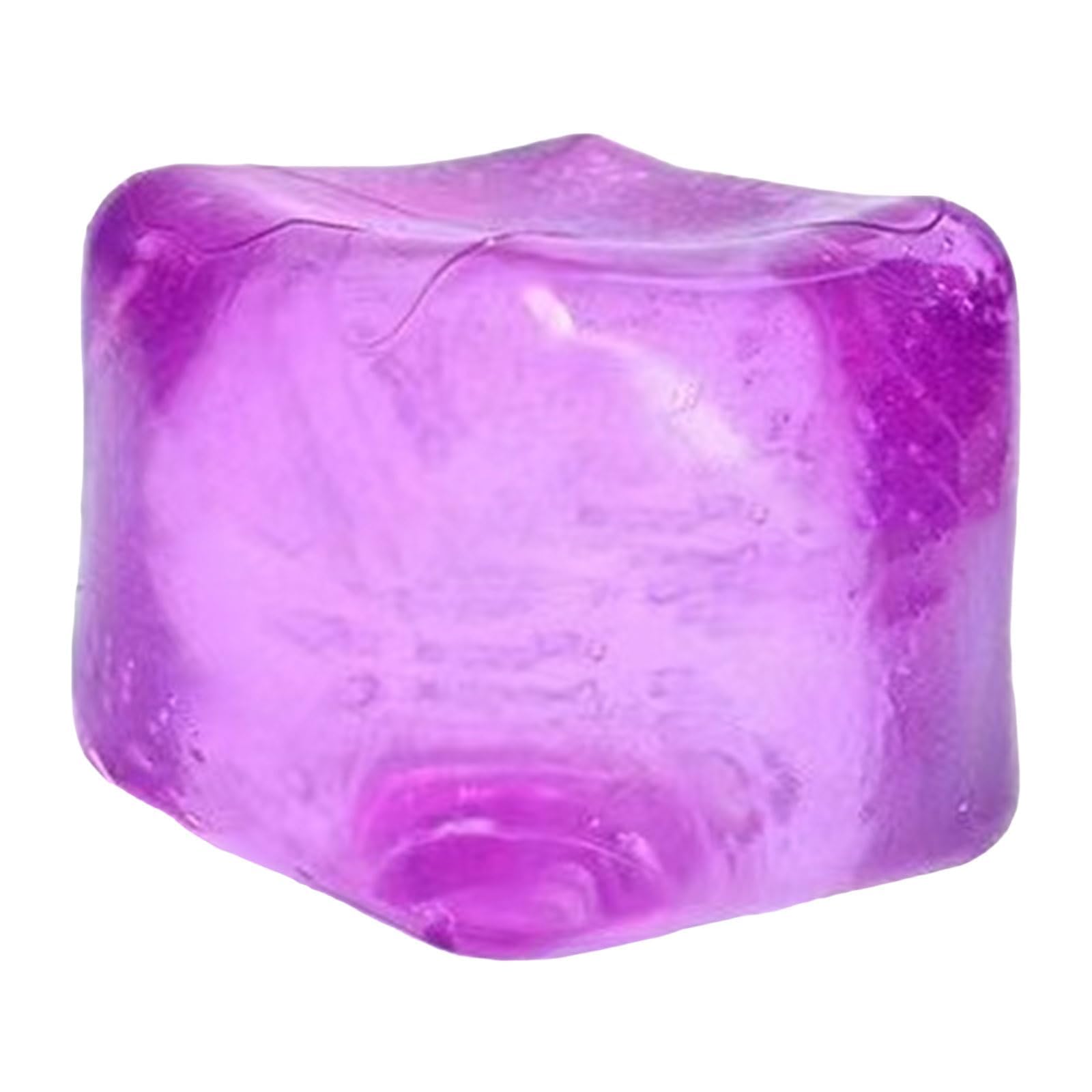 Giant Sugar Cube Squeeze Sensory Toy Squeeze Fidget Toys Stress Relief Fidget Cube with Slow-Moving Gel Stress Ball Sensory Anxiety Stress Cube Silent Squeeze Fidget Cube Toy Ice Cube Squishy