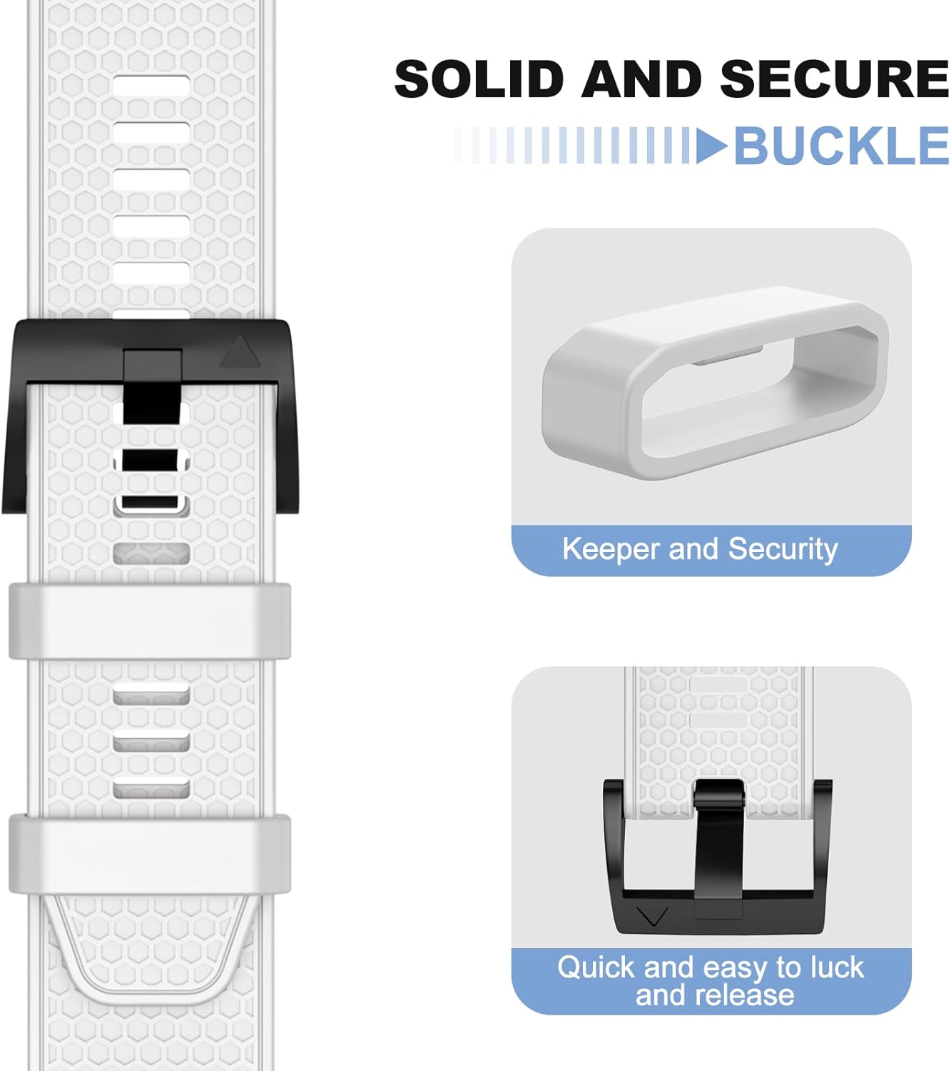 OVERSTEP Compatible with Garmin Fenix 5X Watch Band, 26mm Soft Silicone Strap for Fenix 5X Plus/Fenix 6X/Fenix 6X Pro/Fenix 7X/Fenix 3 HR Smartwatch - Image 4