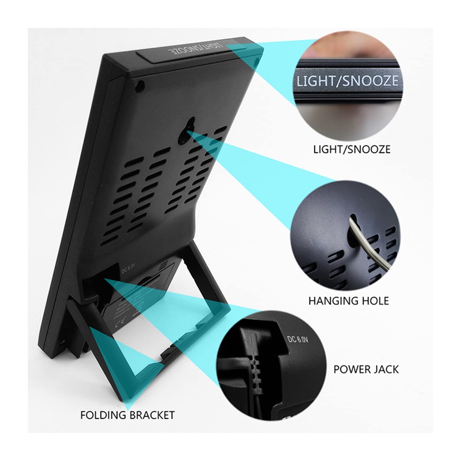 Stacja Pogodowa, 3 kanałowy stacja pogodowa cyfrowa termometr higrometr prognoza czujnika bezprzewodowa Temperatura Watch biurko ścienne(3Pcs outdoor sensors)