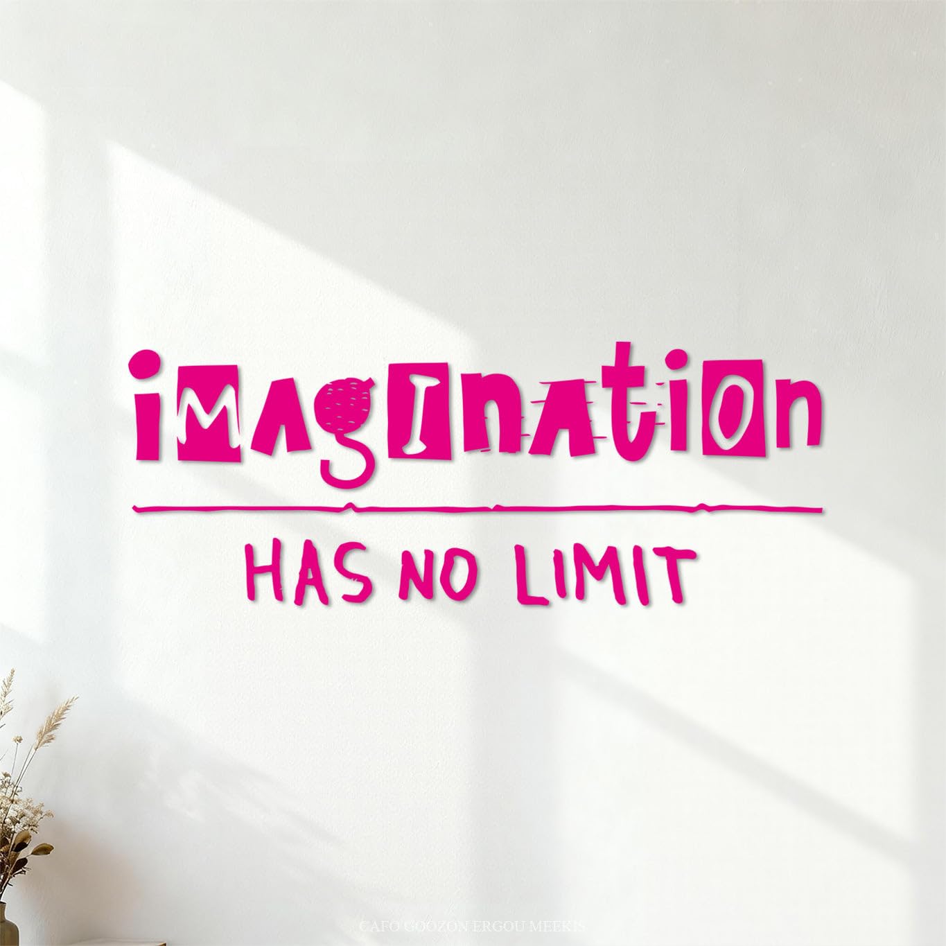 Vinyl Wall Stickers Imagination has no limi Quote Lettering 49.9x131cm It Won't Fall Off Rosered