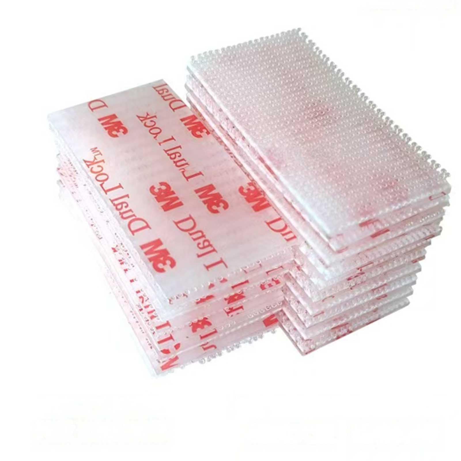 Hook and Loop Heavy Duty, 2in x 4in 8 Pcs Industrial Strength Mounting Tape for Indoor/Outdoor, Clear Self Sticky SJ3560 Reclosable Interlocking