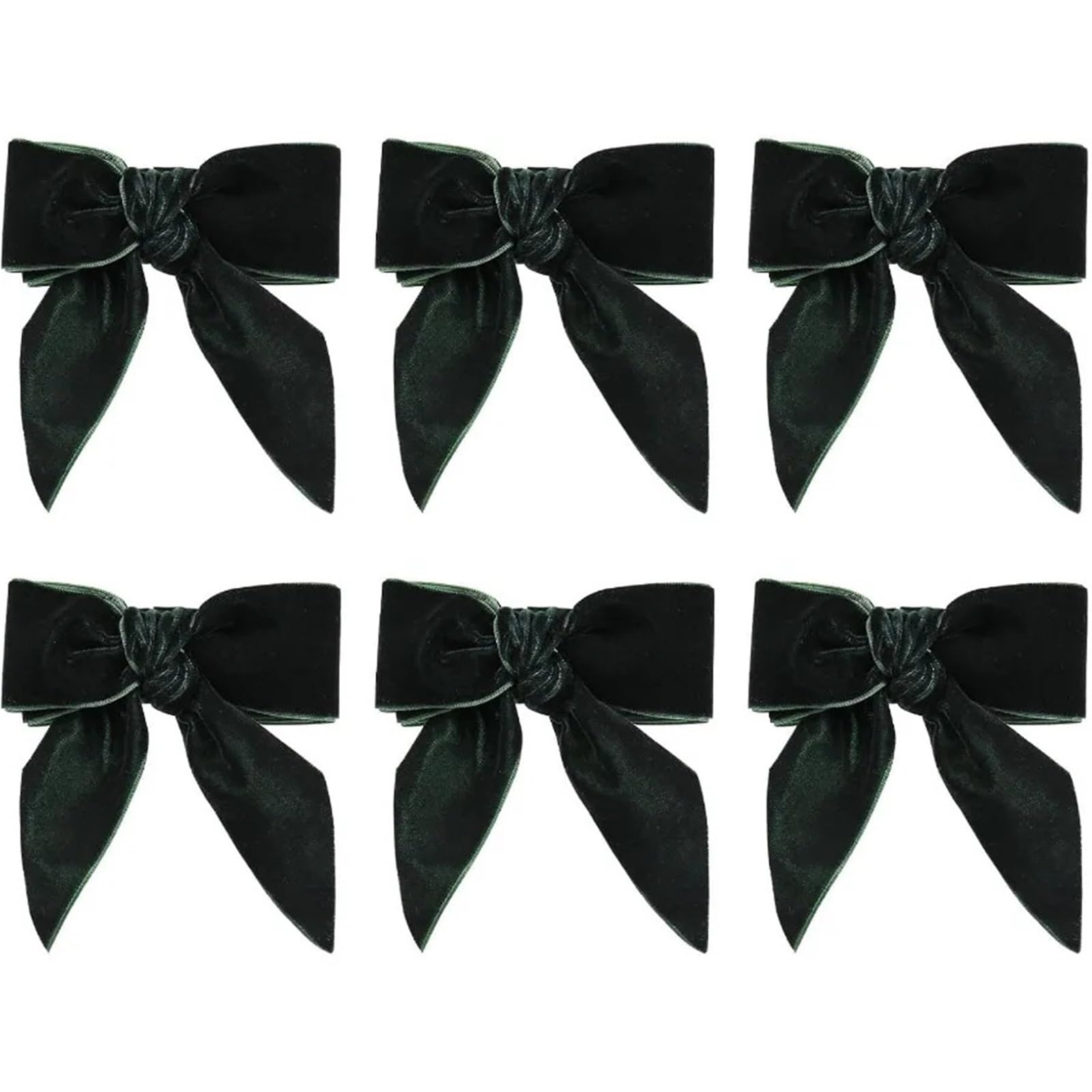 Christmas Napkin Rings Set Of 6 Green Bow Serviette Chic Velvet Buckle For Xmas Dinner Anniversary Wedding for Wedding Banquet Dinner