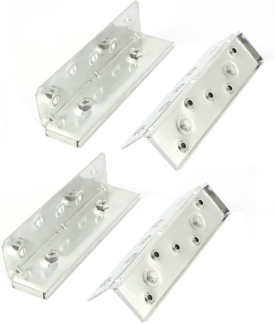 Bed Connecting Gate Hardware Brackets Fitting 155mm Length Silver Gate Hinges Tone 4pcs