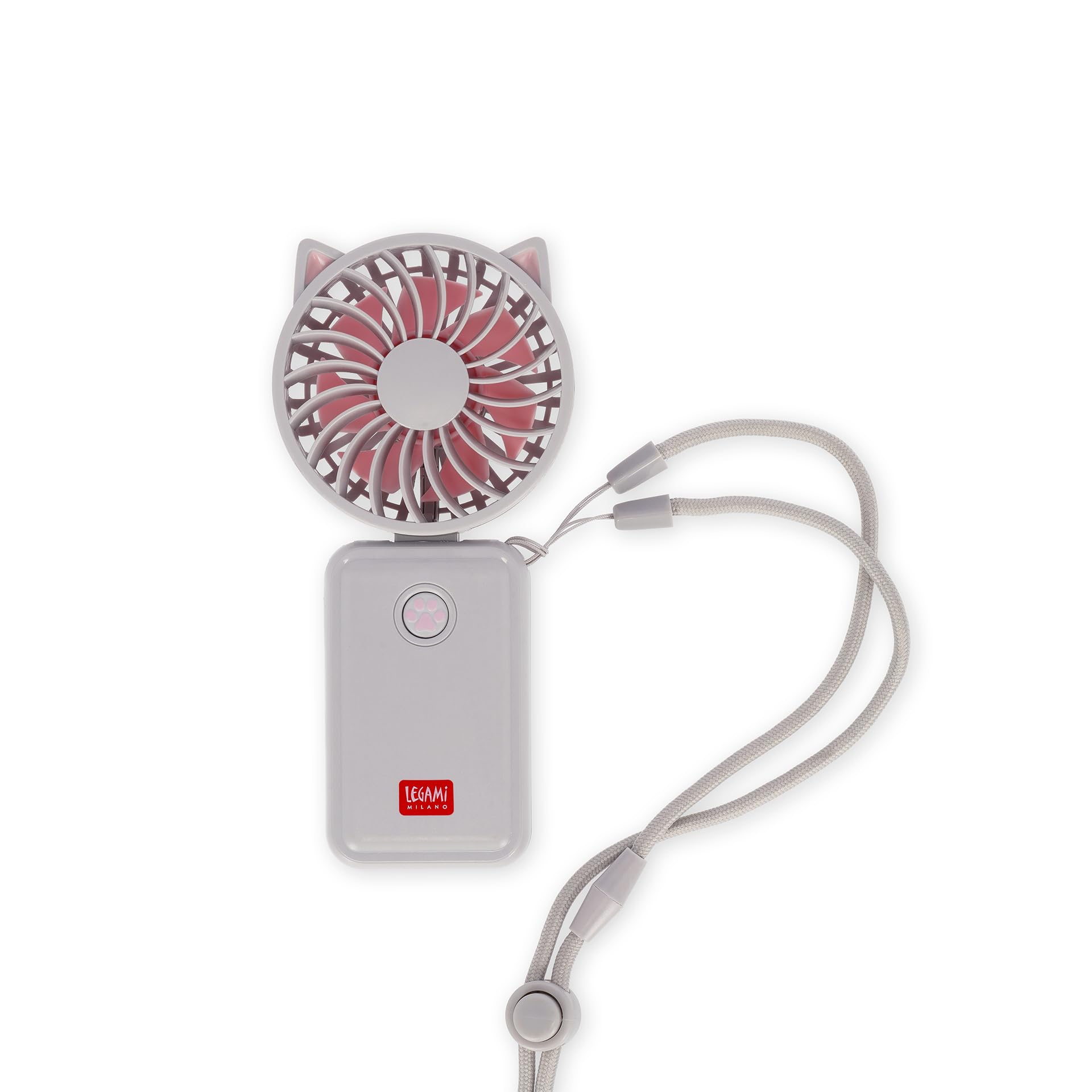 Legami - Mini ventilador portátil recargable, mini ventilador, gato pequeño de bolsillo de 3 velocidades, ventilador plegable, cable tipo C incluido, 6,5 x 13,7 x 2,5 cm