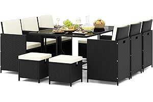 Tangkula 11 Pieces Patio Dining Set: Comfort and Style for Outdoor Gatherings