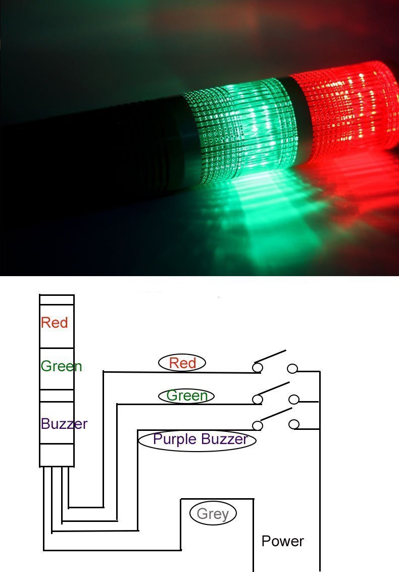 Industrial Signal Light Column Continuous Warning Light Red Green Yellow