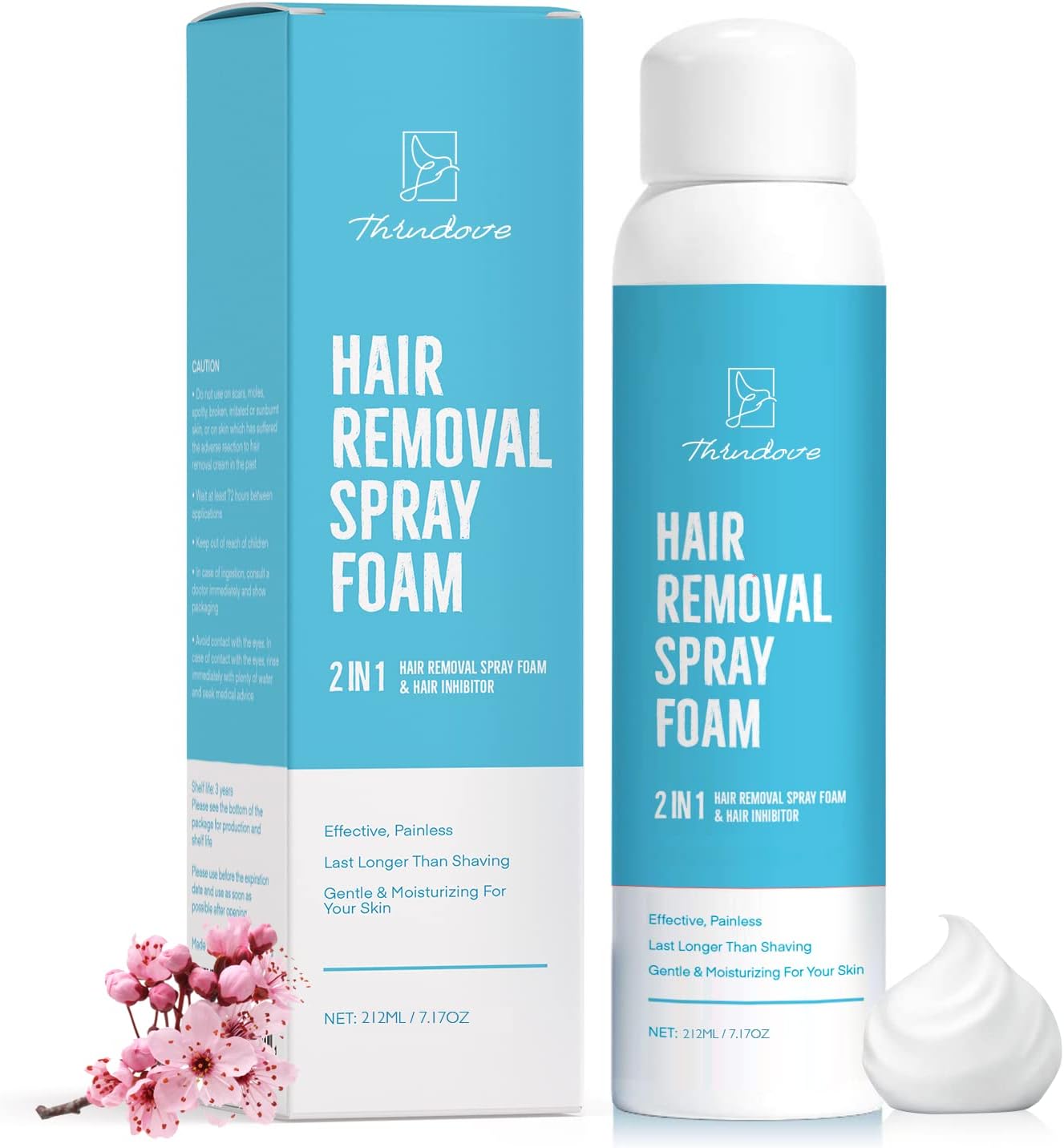 Hair Removal Spray Foam - Newest Formula from 100% Natural Ingredients - Effective & Painless - Cream - Body & Intimate Depilatory Spray Foam for Women & Men