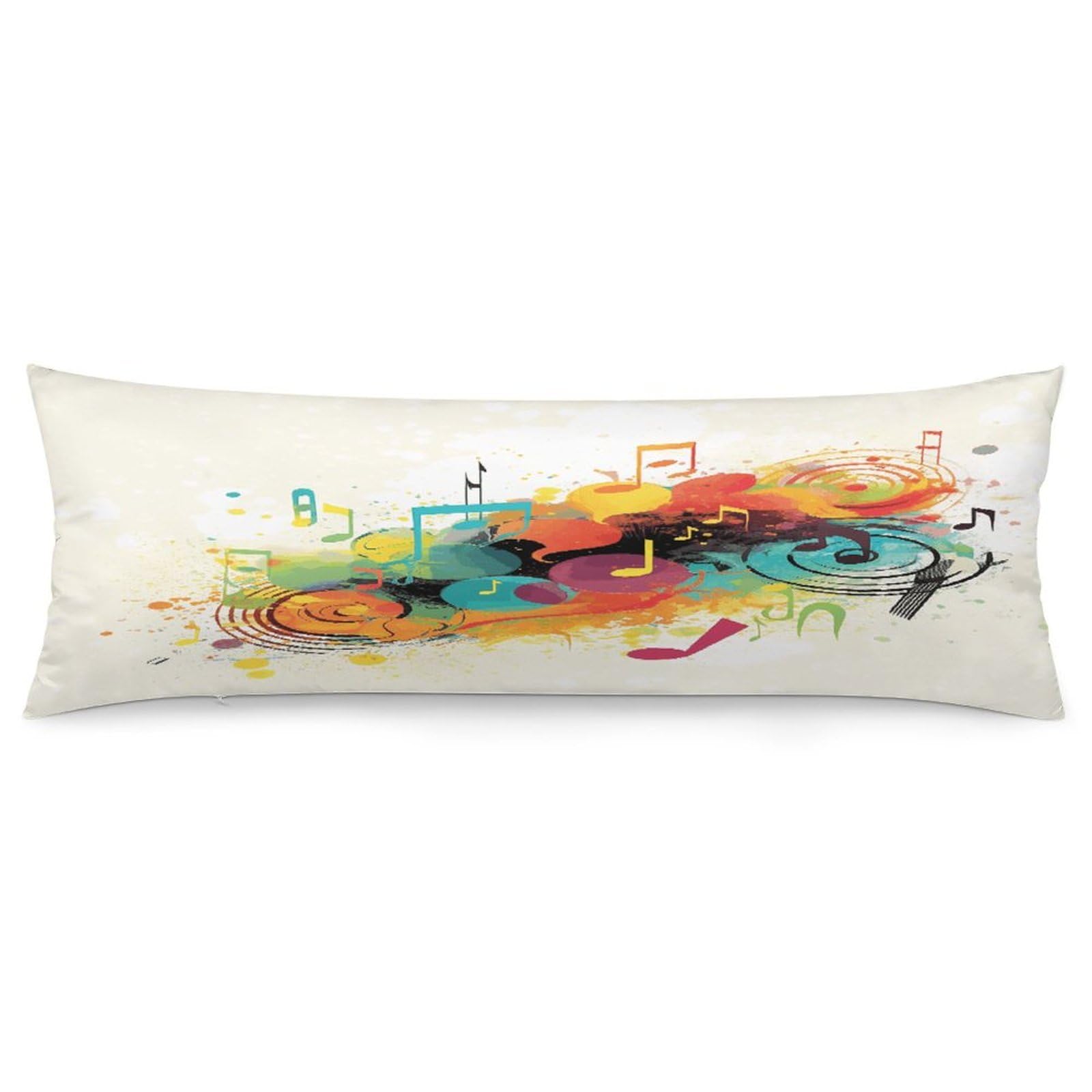 Abstract Music Themed Pillowcase Long Body Pillow Cover Soft Decorative Body Pillow Case Breathable Large Pillowcase Cute Cozy Pillow Protector for Bed Sofa Couch Room 18.9 X 53 Inch