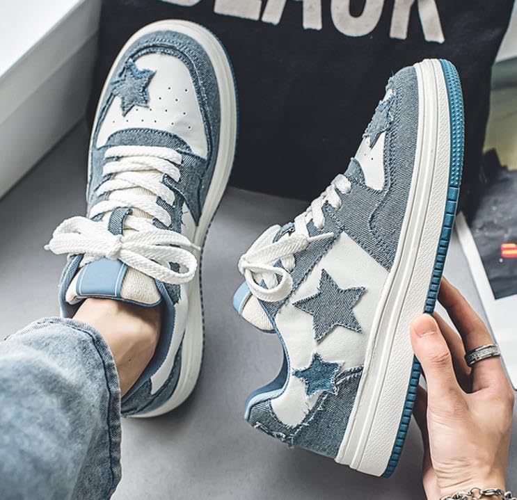 Men's Fashion Star Sneaker Lace Up Sporty Sneakers Comfortable Walking Shoes Casual Skate Shoes Low Top Tennis Shoes2