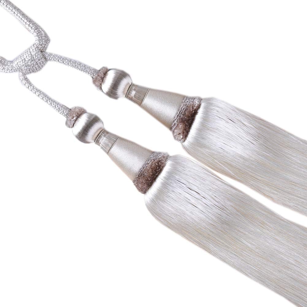 1 Pair Double Balls Simple Curtain Tassel Tiebacks Curtain Buckle Bandage Decorative Curtain Tassel Holdbacks Curtain Tiebacks Rope for Home Decor (Pale Mauve)