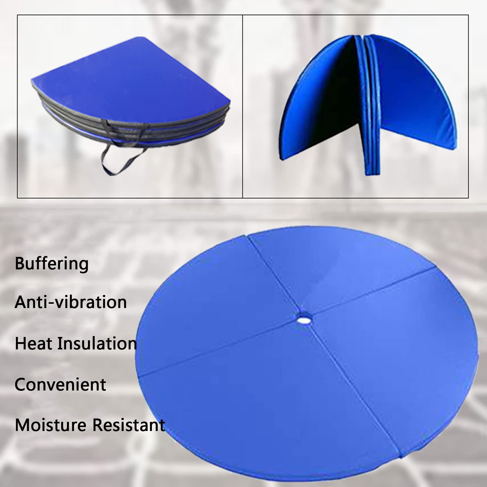 Tappetino pieghevole circolare per asta da ballo, esercizio ginnico, yoga, fitness, tappetino da ballo, assorbimento degli urti, spessore, imbottitura di sicurezza per club, feste, pub, casa